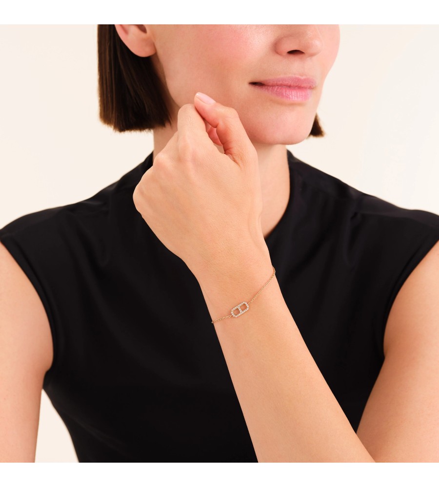 Rosefield staal verguld armband met zirkonia