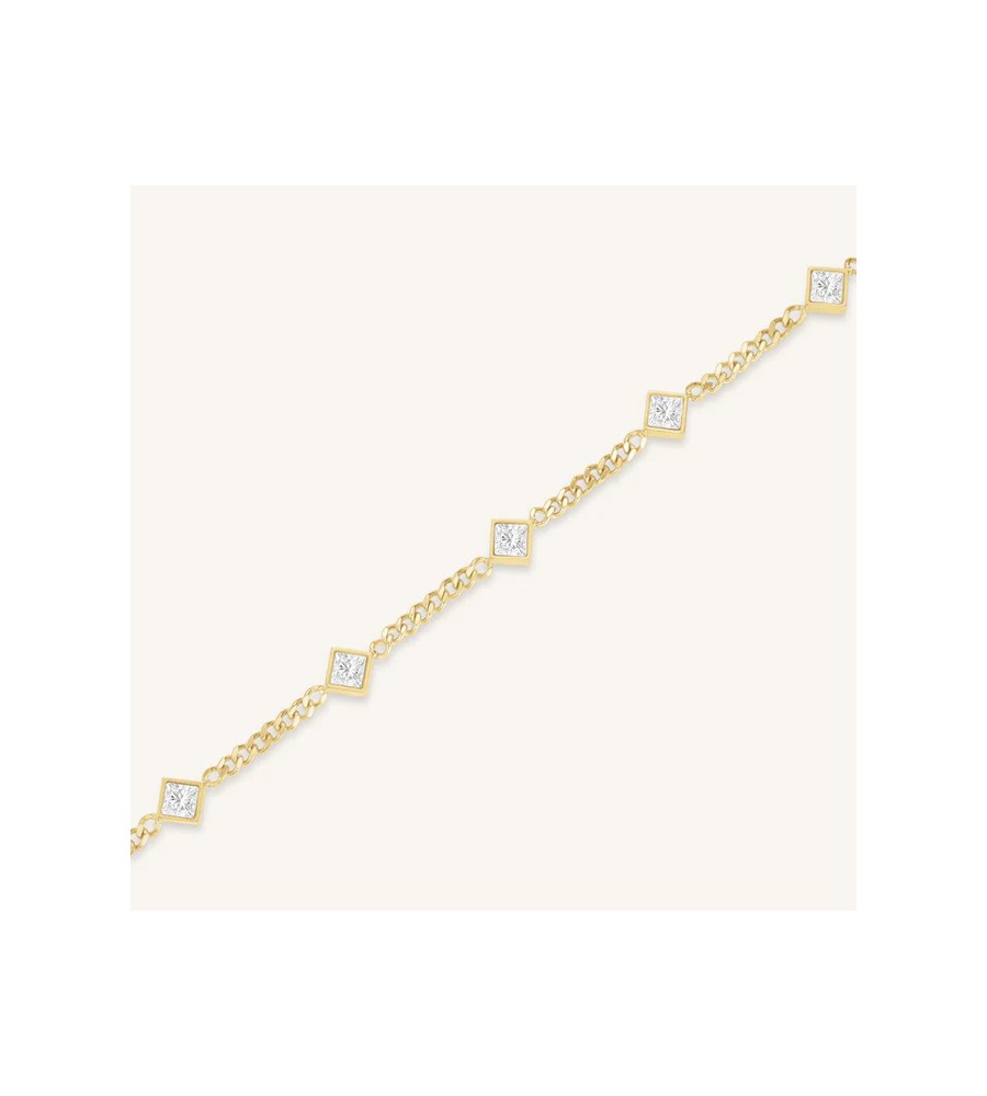 Rosefield staal verguld armband met zirkonia