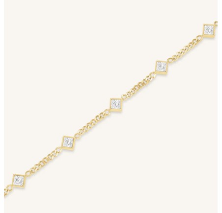 Rosefield staal verguld armband met zirkonia  Crystal Bracelet  JBCPG-J1172
