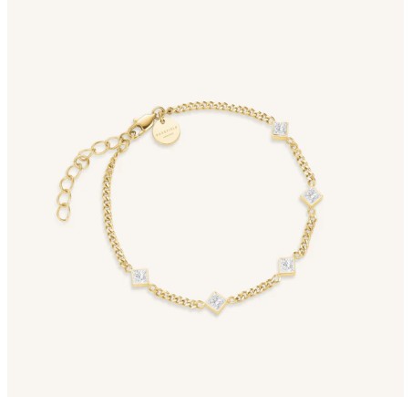 Rosefield staal verguld armband met zirkonia  Crystal Bracelet  JBCPG-J1172