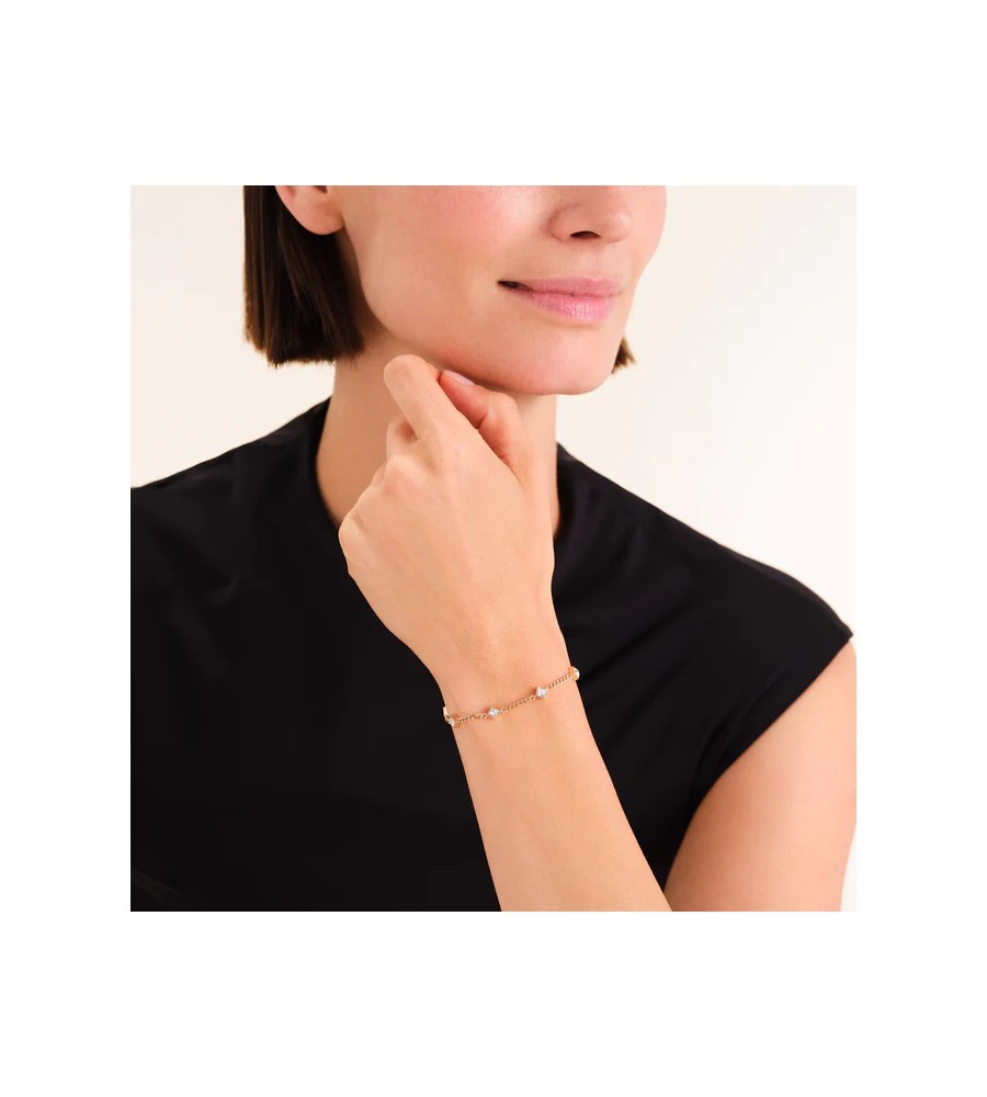 Rosefield staal verguld armband met zirkonia