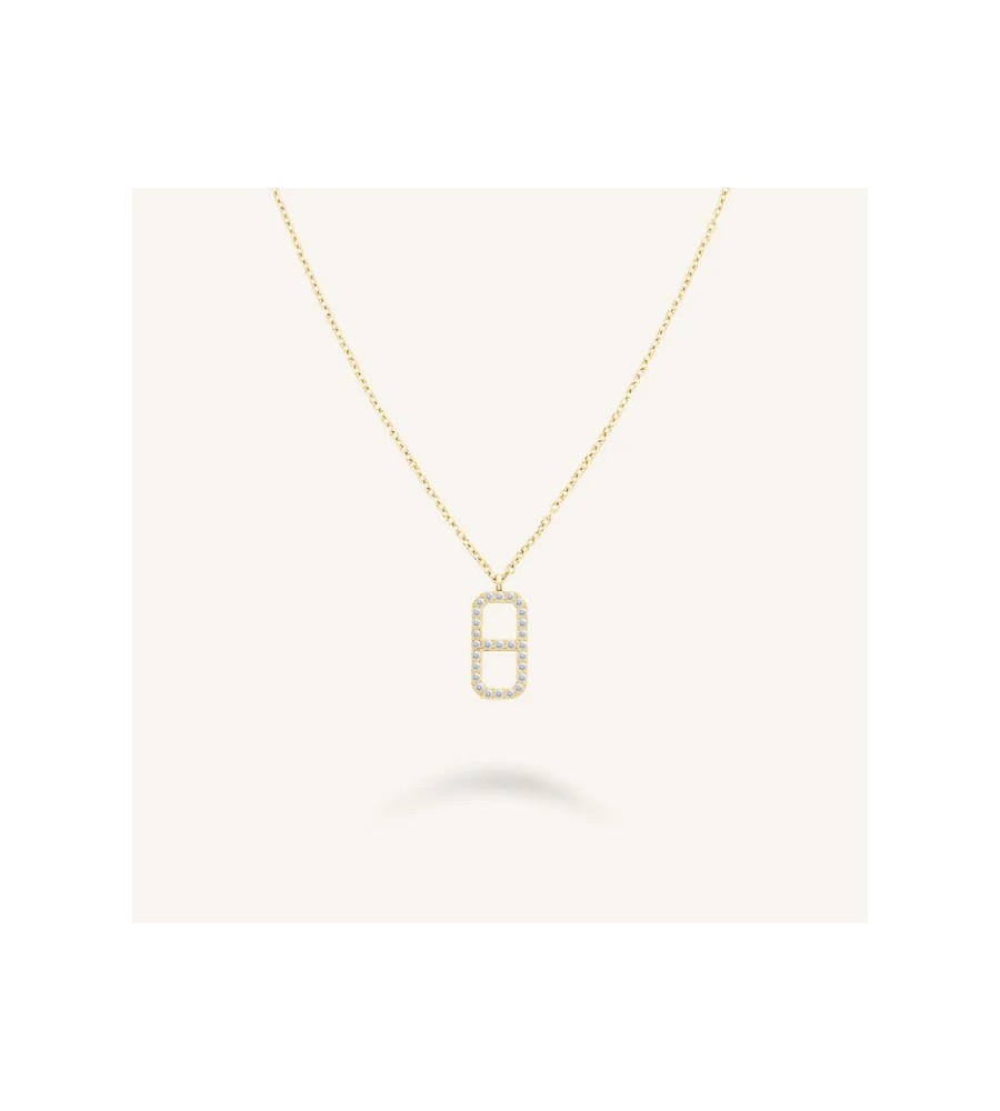 Rosefield staal verguld collier met zirkonia