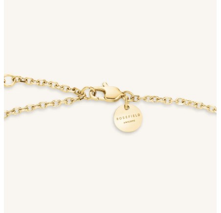 Rosefield staal verguld collier met zirkonia  Fine Octagon Pendant Gold  JNOCG-J1183
