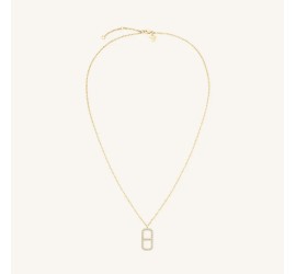 Rosefield staal verguld collier met zirkonia  Fine Octagon Pendant Gold  JNOCG-J1183