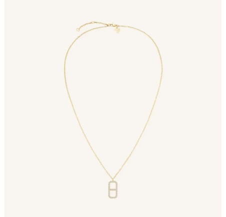 Rosefield staal verguld collier met zirkonia  Fine Octagon Pendant Gold  JNOCG-J1183