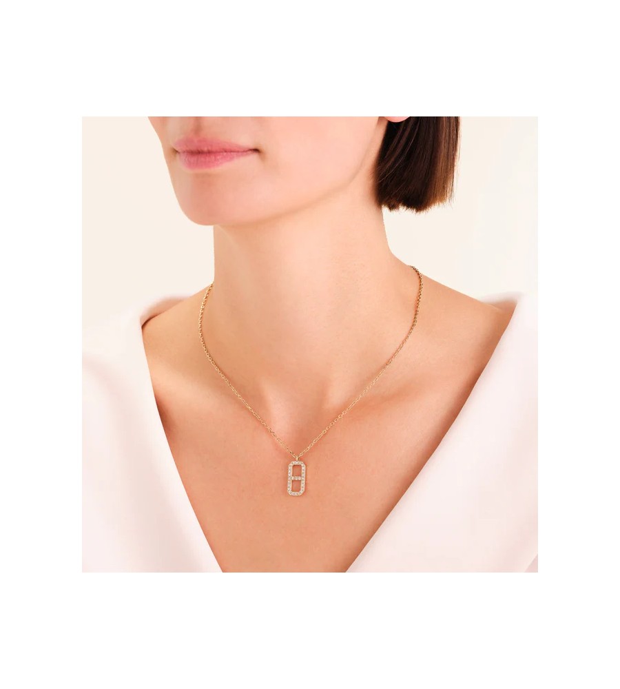 Rosefield staal verguld collier met zirkonia