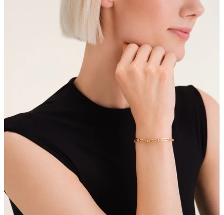 Rosefield stalen vergulde armband met zirkonia  Round Crystals Bracelet Gold  JBRCG-J1024