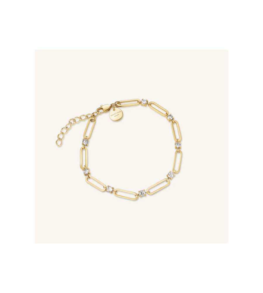 Rosefield stalen vergulde armband met zirkonia
