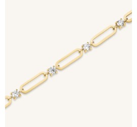 Rosefield stalen vergulde armband met zirkonia  Round Crystals Bracelet Gold  JBRCG-J1024