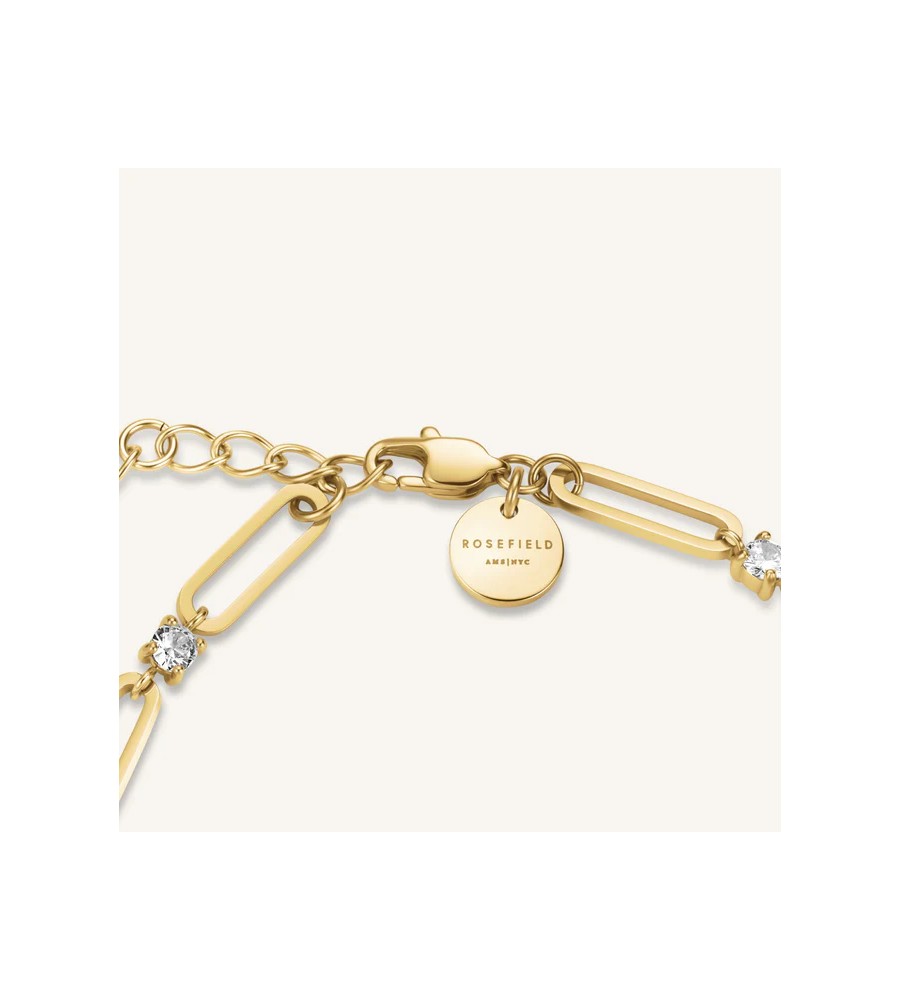 Rosefield stalen vergulde armband met zirkonia