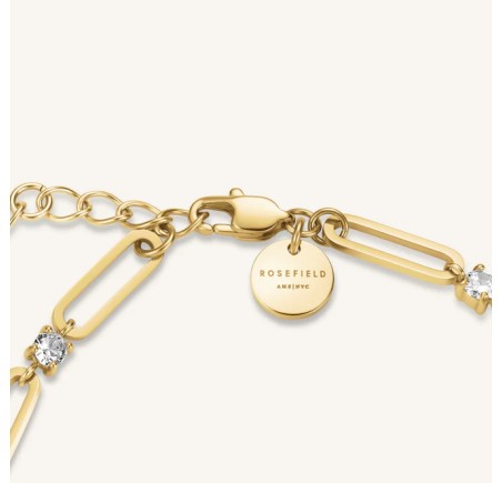 Rosefield stalen vergulde armband met zirkonia  Round Crystals Bracelet Gold  JBRCG-J1024