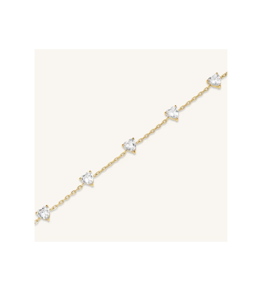 Rosefield staal verguld armband met zirkonia