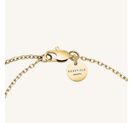 Rosefield staal verguld armband met zirkonia hartjes  Row Hearts Bracelet  JBRHG-J1013