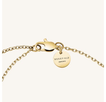 Rosefield staal verguld armband met zirkonia hartjes  Row Hearts Bracelet  JBRHG-J1013