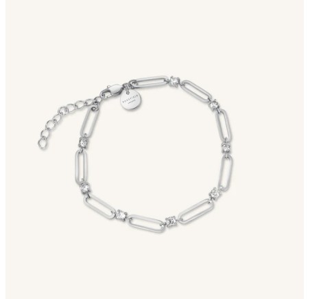 Rosefield stalen armband met zirkonia  Round Crystals Bracelet Silver  JBRCS-J1025