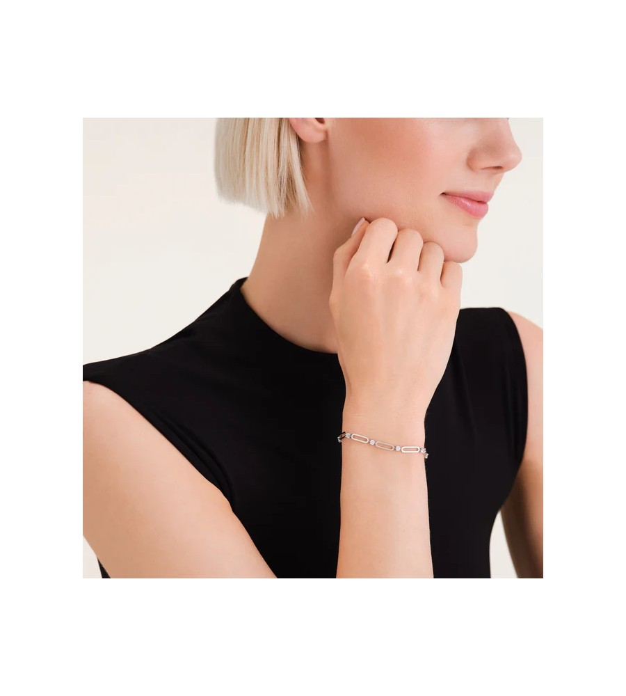 Rosefield stalen armband met zirkonia