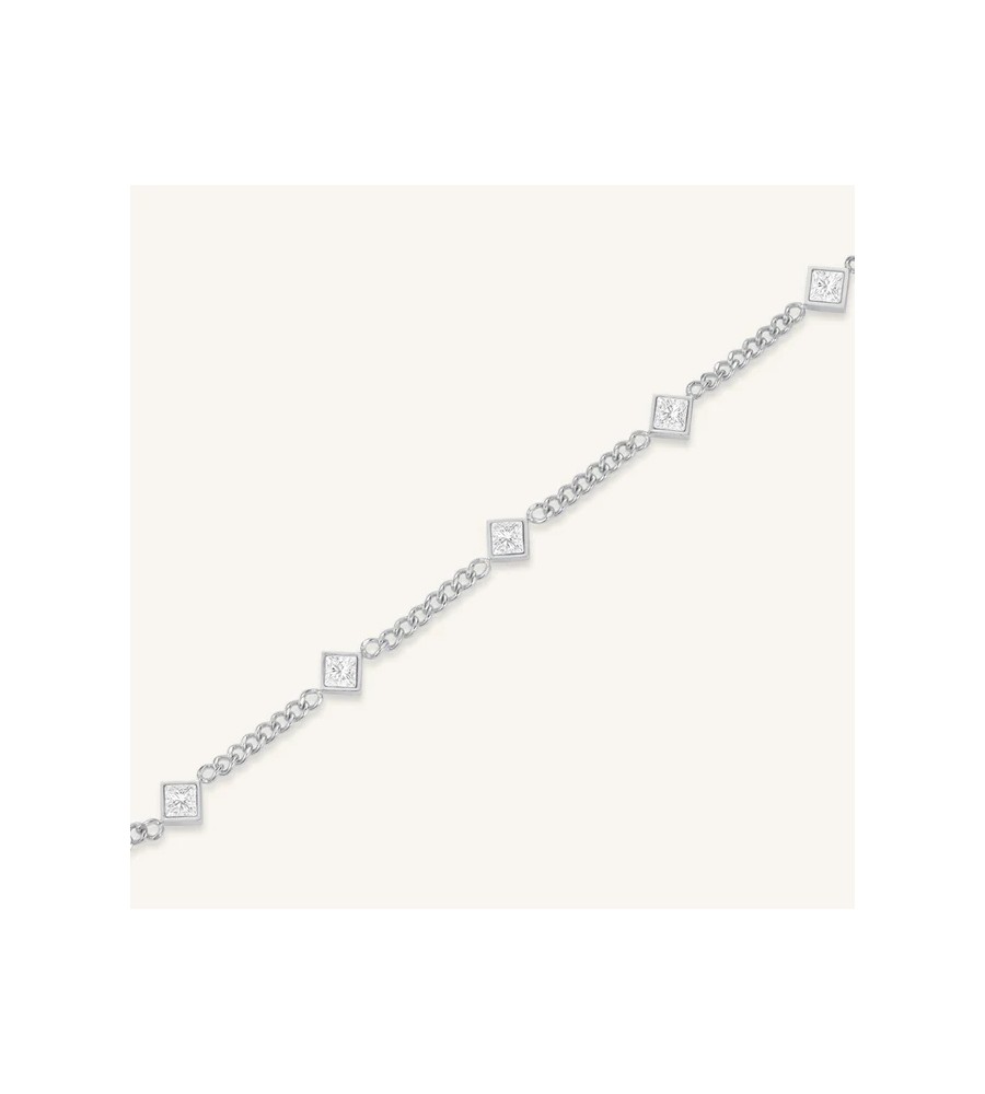 Rosefield stalen armband met zirkonia
