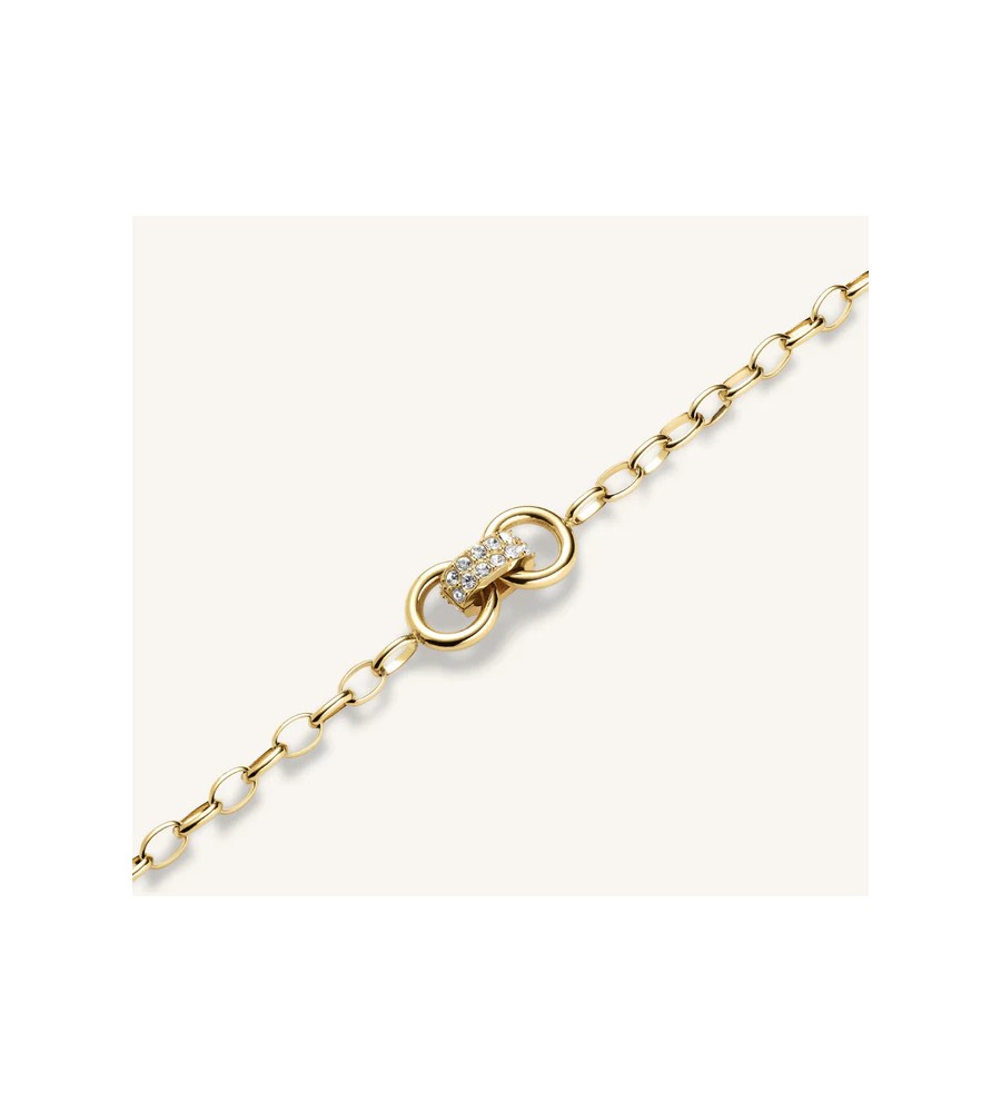Rosefield stalen vergulde armband met zirkonia