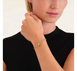 Rosefield stalen vergulde armband met zirkonia  Bow Studs Bracelet   JBBSG-J899