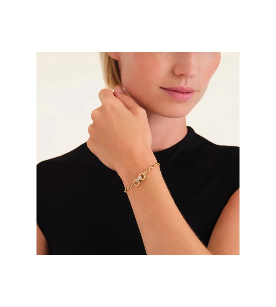 Rosefield stalen vergulde armband met zirkonia