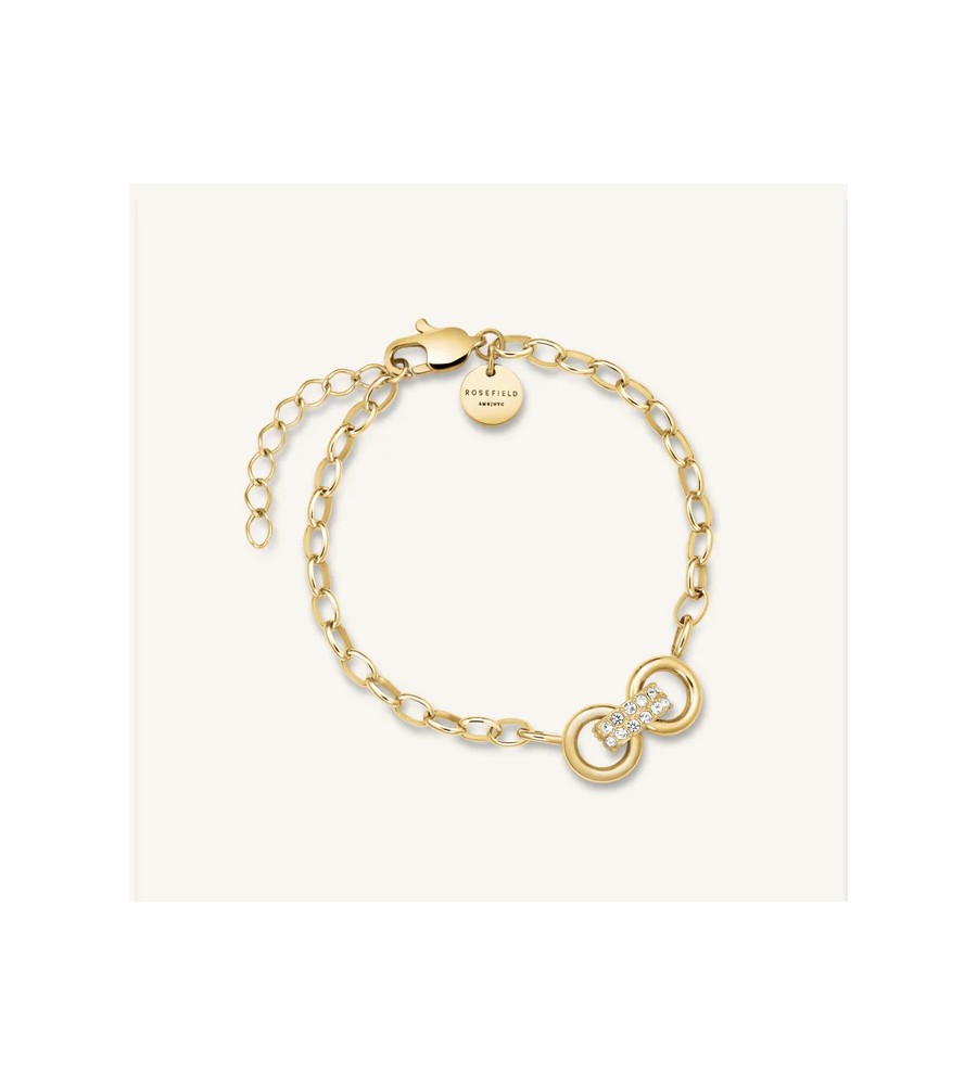 Rosefield stalen vergulde armband met zirkonia