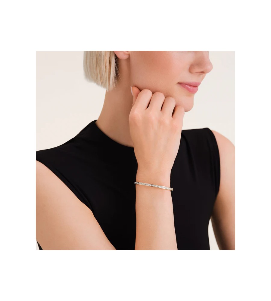 Rosefield staal vergulde slavenarmband zirkonia