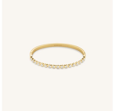 Rosefield staal vergulde slavenarmband zirkonia  Bubble Crystal Bangle   JBBCG-J1208