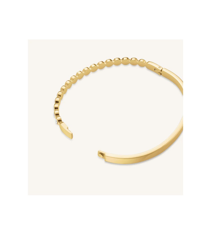 Rosefield staal vergulde slavenarmband zirkonia