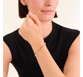 Rosefield staal vergulde slavenarmband zirkonia  Bubble Crystal Bangle   JBBCG-J1208