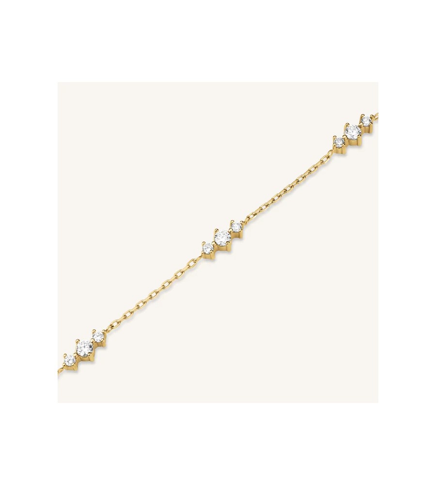 Rosefield staal vergulde armband met zirkonia