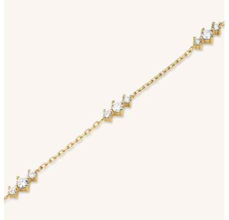 Rosefield stalen armband met zirkonia  Triple Crystal Bracelet   JBTCG-J1020