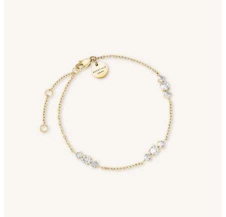 Rosefield stalen armband met zirkonia  Triple Crystal Bracelet   JBTCG-J1020