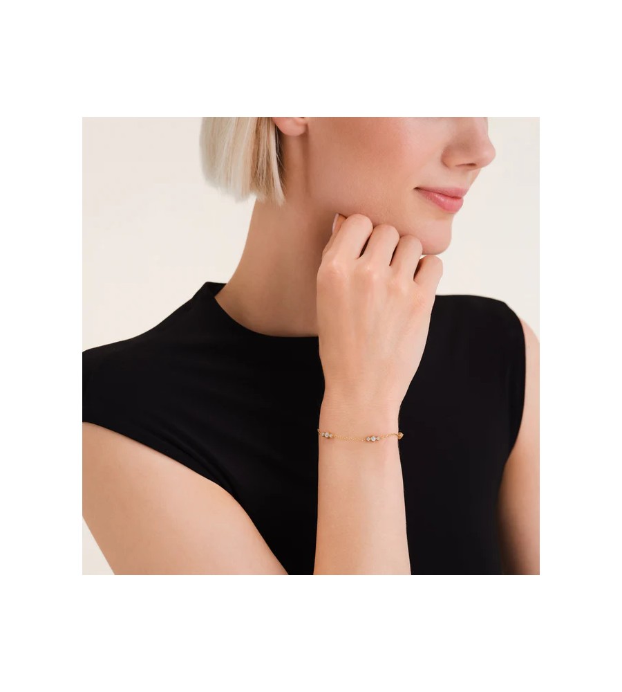 Rosefield staal vergulde armband met zirkonia