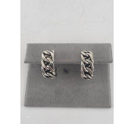 Zilveren half creolen