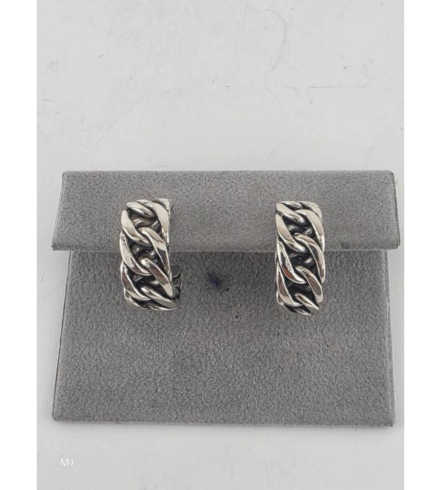 Zilveren half creolen