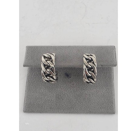 Zilveren half creolen