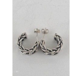 Zilveren half creolen