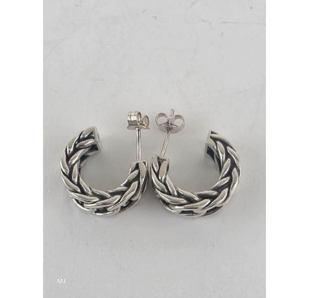 Zilveren half creolen