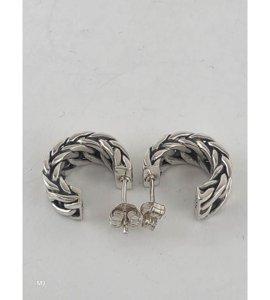 Zilveren half creolen