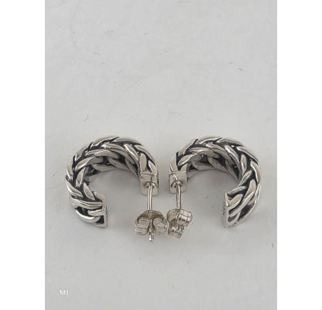 Zilveren half creolen