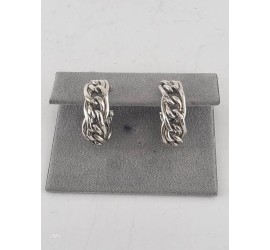 Zilveren half creolen