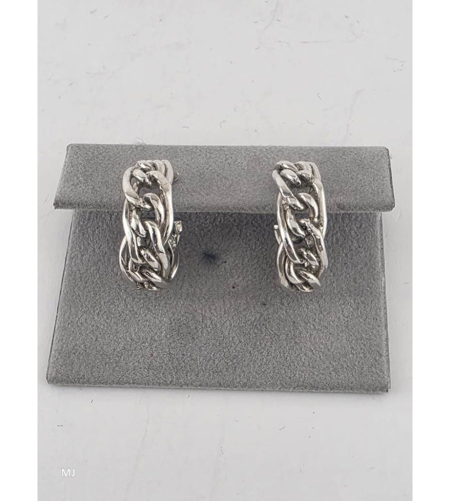 Zilveren half creolen