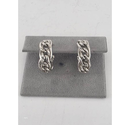 Zilveren half creolen