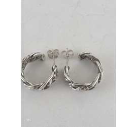 Zilveren half creolen