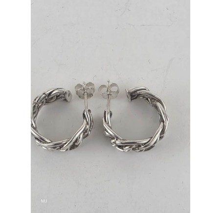 Zilveren half creolen