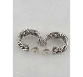 Zilveren half creolen