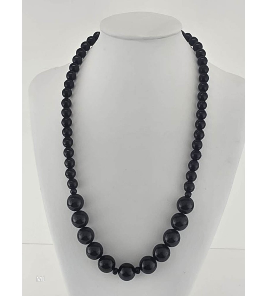 Onix collier met zilveren slot