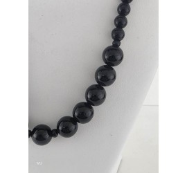 Onix collier met zilveren slot