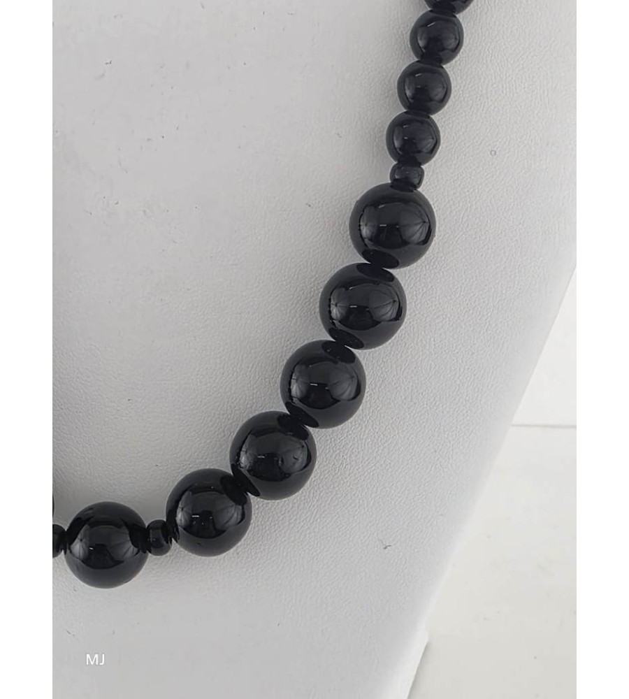Onix collier met zilveren slot