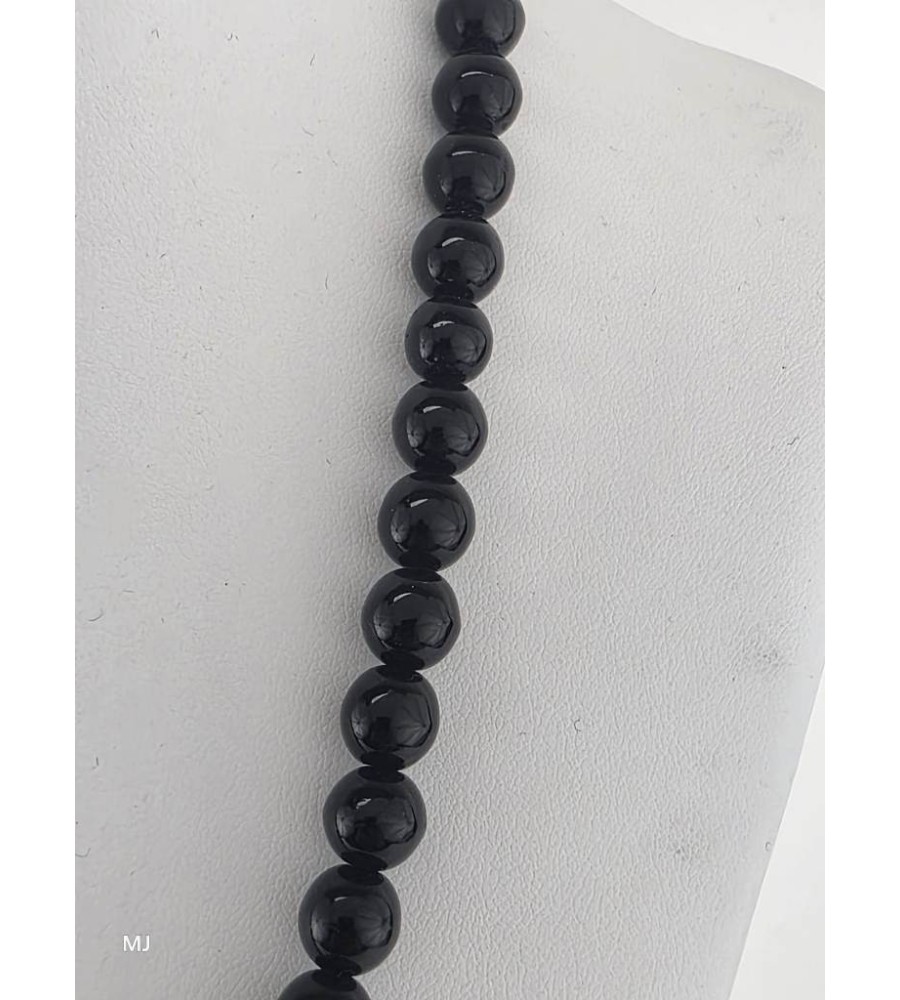 Onix collier met zilveren slot